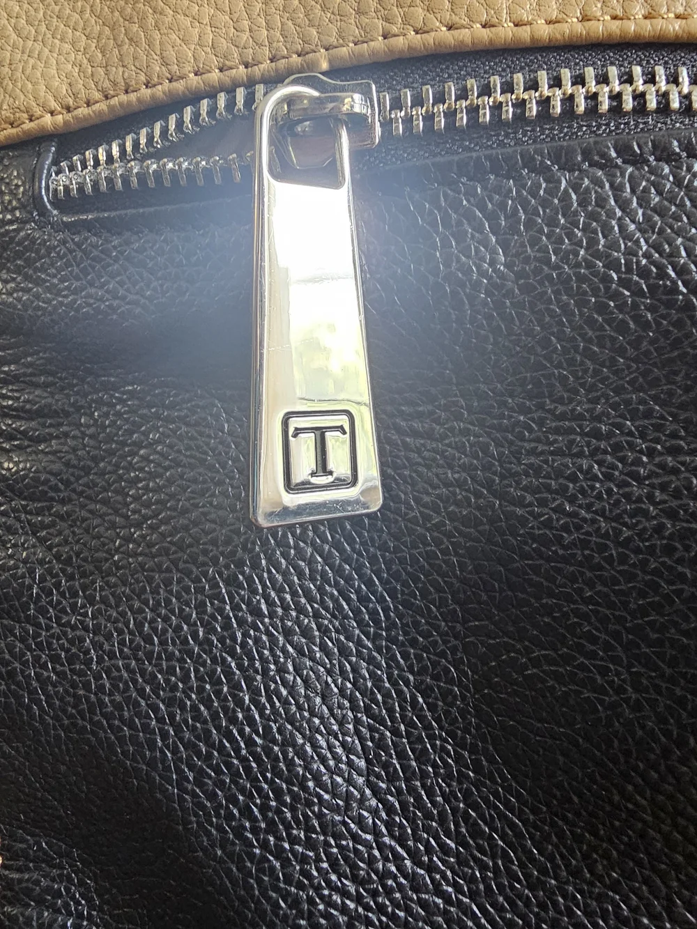Two-Tone Black and Tan Everyday Tote